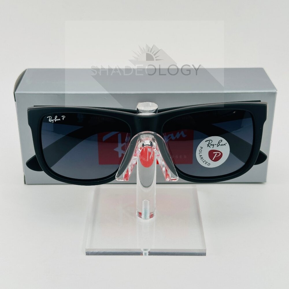 New Ray-Ban RB4165 622/T3 Justin Sunglasses Polarized Gray Lens Black Frame